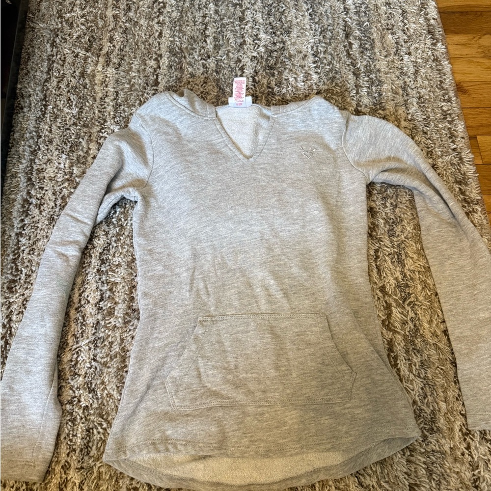 Justice Light Gray V-Neck Top
